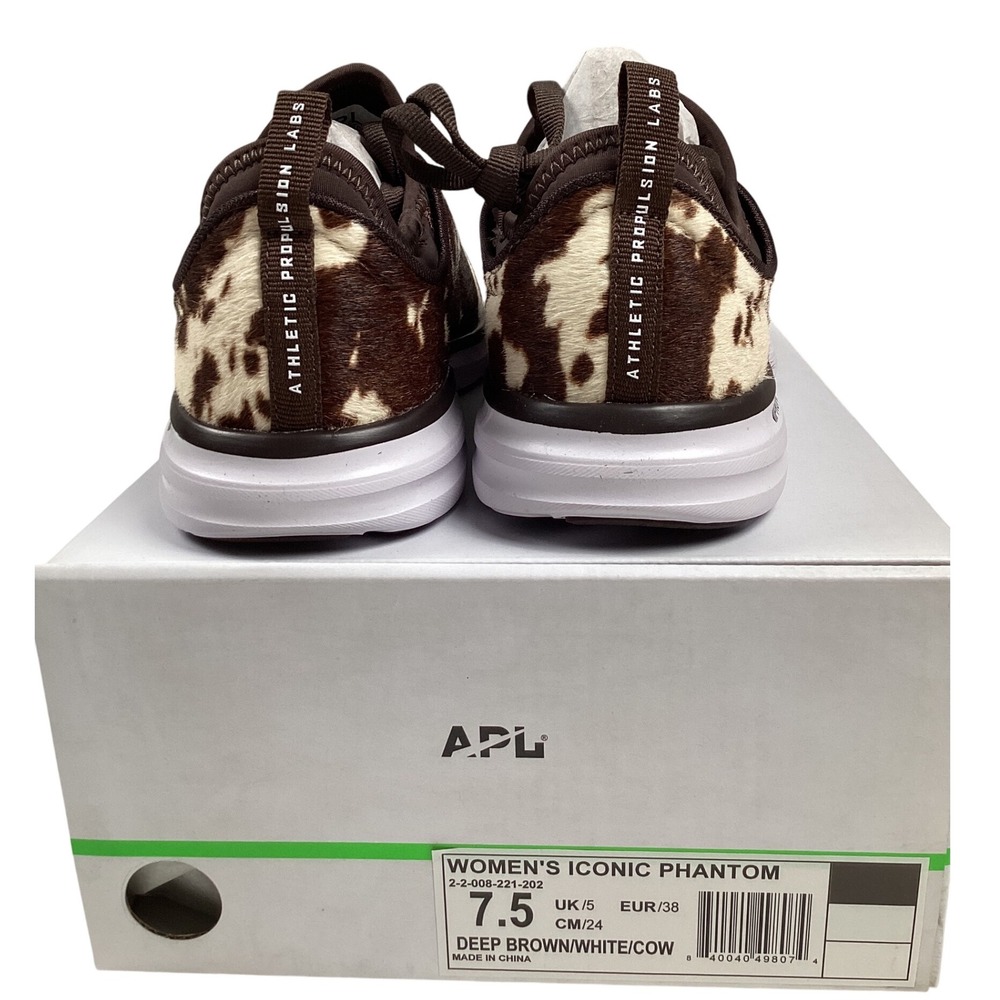 APL Athletic Propulsion Labs Women's Iconic Phantom Cow Print Sneakers Size 7.5 - Picture 2 of 7